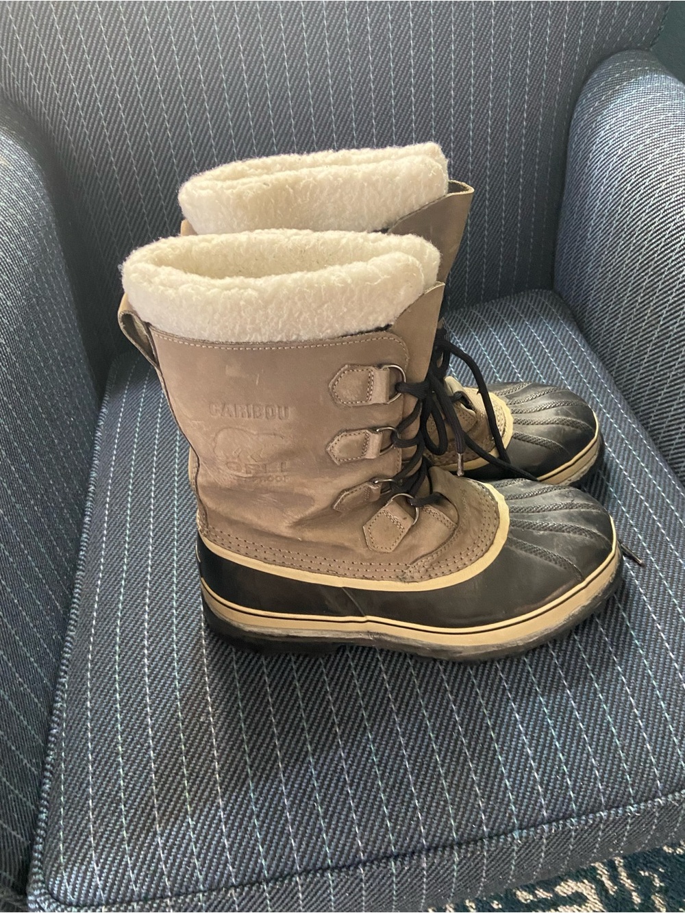 Men's SOREL Caribou Waterproof Insulated Winter Boots 1000-281 Gray Size 10